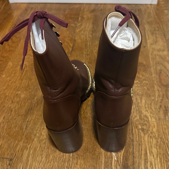 Stuart Weitzman Kolbie Lace-up Leather Ankle Boots - Size 8 - Picture 6 of 7